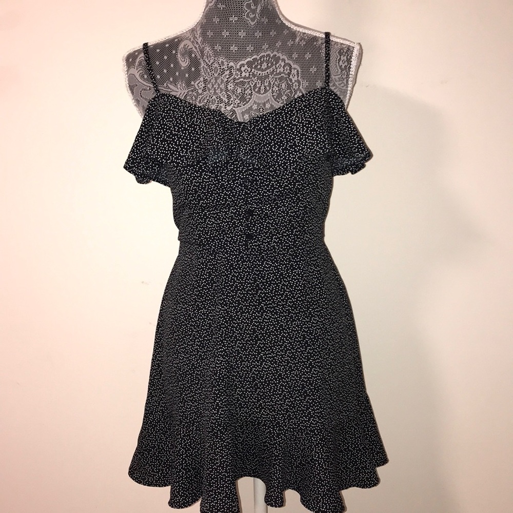 Band of Gypsies Black & White Dotted Mini Dress